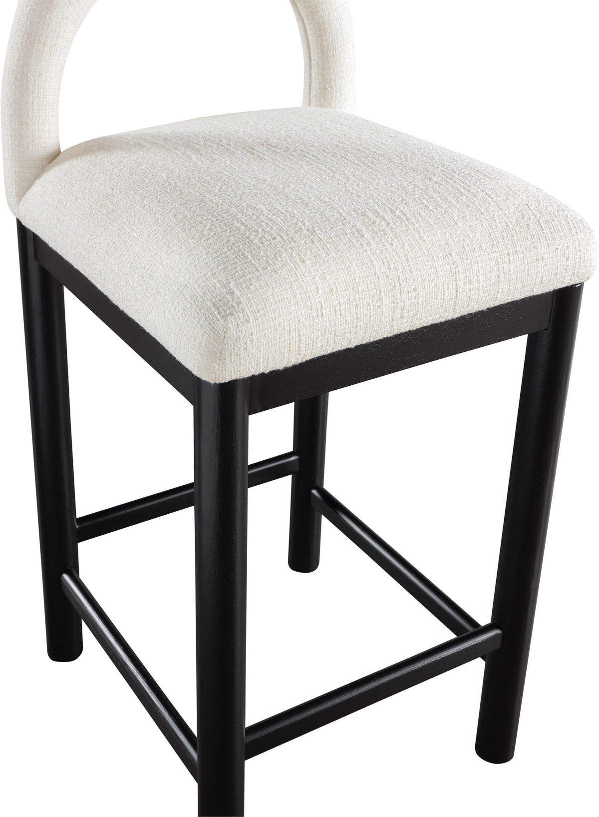 Conrad - Linen Counter Stool With Black Legs
