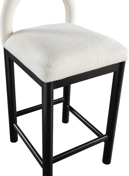 Conrad - Linen Counter Stool With Black Legs