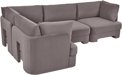 Hammond - Velvet Performance Fabric Upholstered 4 Piece Sectional