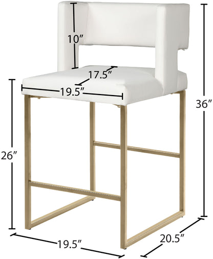 Caleb - Counter Stool with Gold Legs (Set of 2)