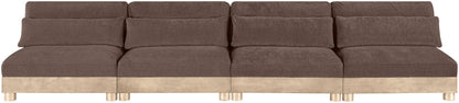 Turin - Chenille Fabric Upholstered Modular Sectional - Brown