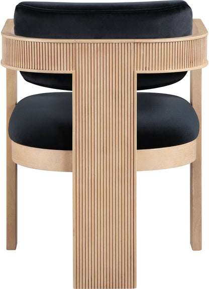 Sacha - Velvet Dining Chair With Natural Base (Set of 2)