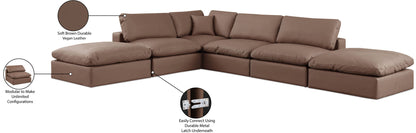 Comfy - 6 Piece Faux Leather Modular Sectional