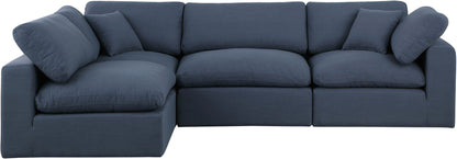 Comfy - 4 Piece Linen Fabric Modular Armless Sectional