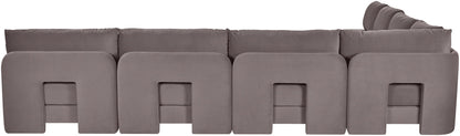 Hammond - Velvet Performance Fabric Upholstered 7 Piece Armless Sectional