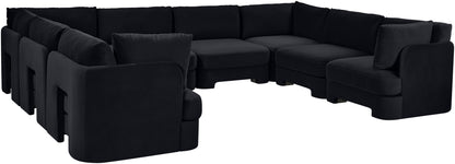 Hammond - Velvet Performance Fabric Upholstered 8 Piece U-Shaped Sectional