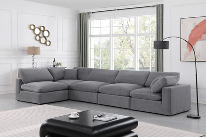 Comfy - 5 Piece Velvet Modular Sectional