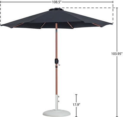 Fiji - Aluminum Patio Umbrella With Round White And Teak Base