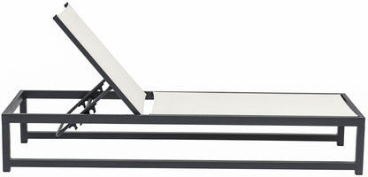 Maldives - Water Resistant Outdoor Patio Adjustable Sun Chaise Lounge Chair With Gray Base