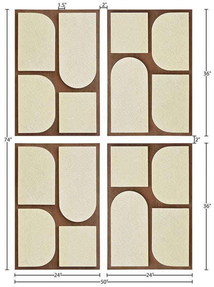 Icon - Mango Wood 4 Piece Wall Art