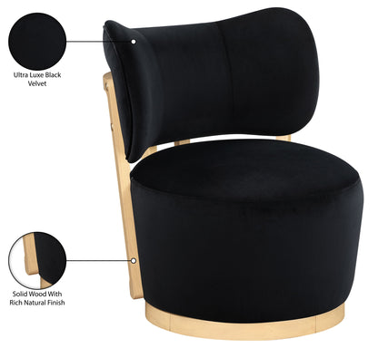 Elara - Velvet Upholstered Swivel Accent Chair - Stained Natural