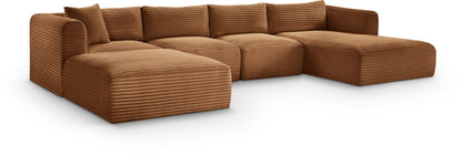 Shaggy - Fabric 5 Piece Modular Sectional With Chaise And Ottoman