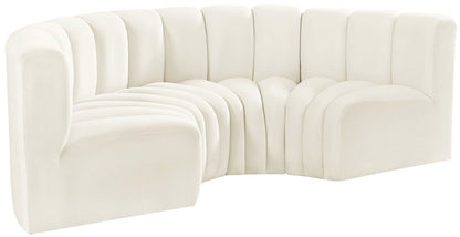 Arc - Velvet 4 Piece U-Shaped Modular Sofa