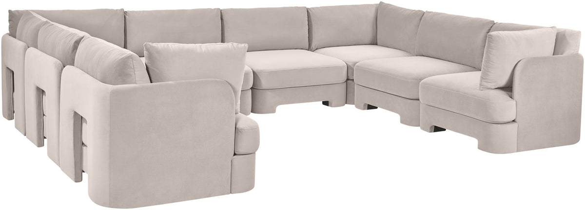 Hammond - Velvet Performance Fabric Upholstered 8 Piece U-Shaped Sectional