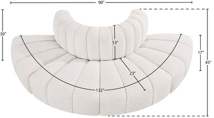 Arc - Boucle Fabric 4 Piece Modular Sofa