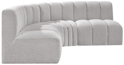 Arc - Boucle Fabric 4 Piece Corner Modular Sofa