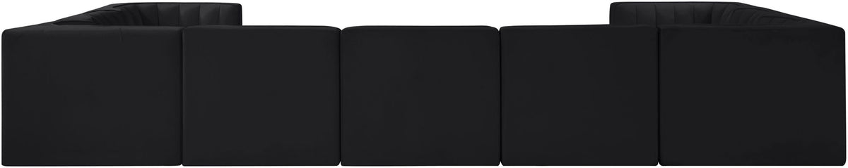 Rummi - Velvet Performance Fabric Upholstered 9 Piece Modular Sectional