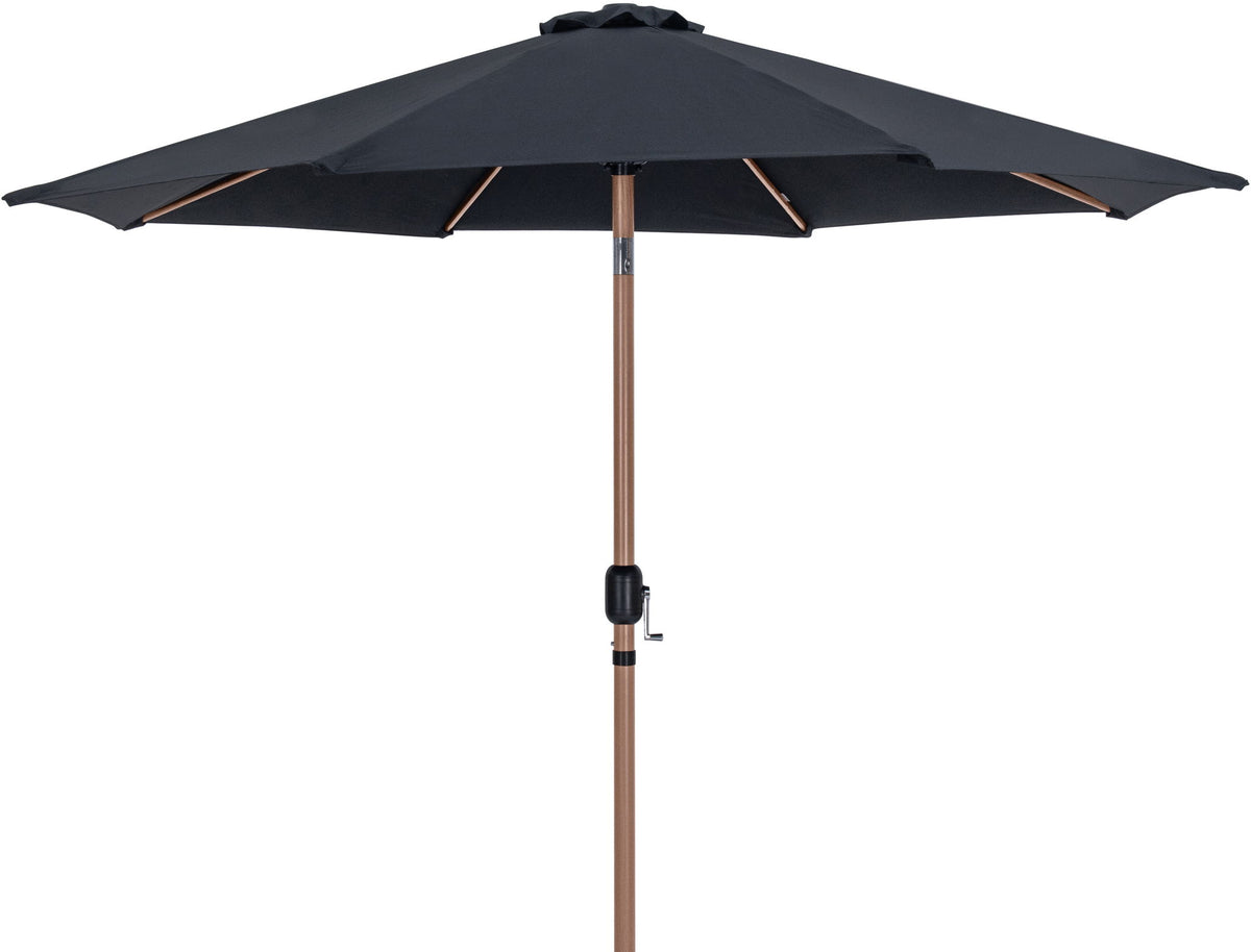Fiji - Aluminum Patio Umbrella With Round Black And Teak Base