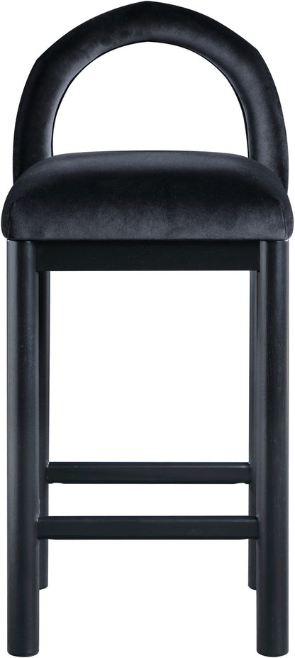 Conrad - Velvet Counter Stool With Black Legs