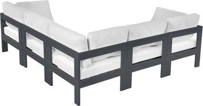 Nizuc - Outdoor Patio 5 Piece Modular Sectional With Gray Frame
