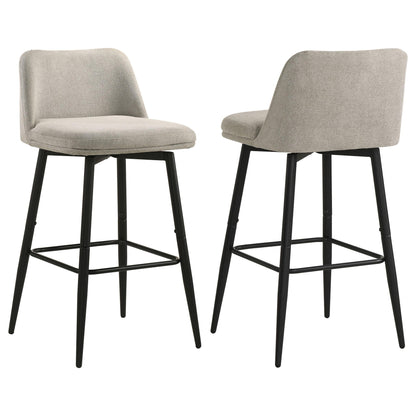 Mellor Fabric Upholstered Swivel Bar Chair Slate Brown (Set of 2)
