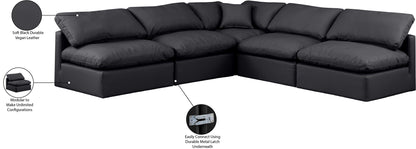 Indulge - Faux Leather 5 Piece Modular Corner Armless Sectional