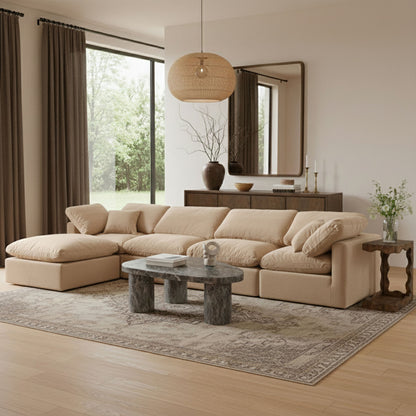 Indulge - Velvet 5 Piece Modular Sectional With Chaise