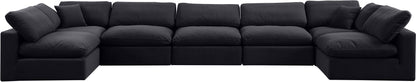 Comfy - 7 Piece Velvet Modular Armless Sectional