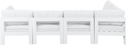 Nizuc - Outdoor Patio 5 Piece Modular Sectional With White Frame