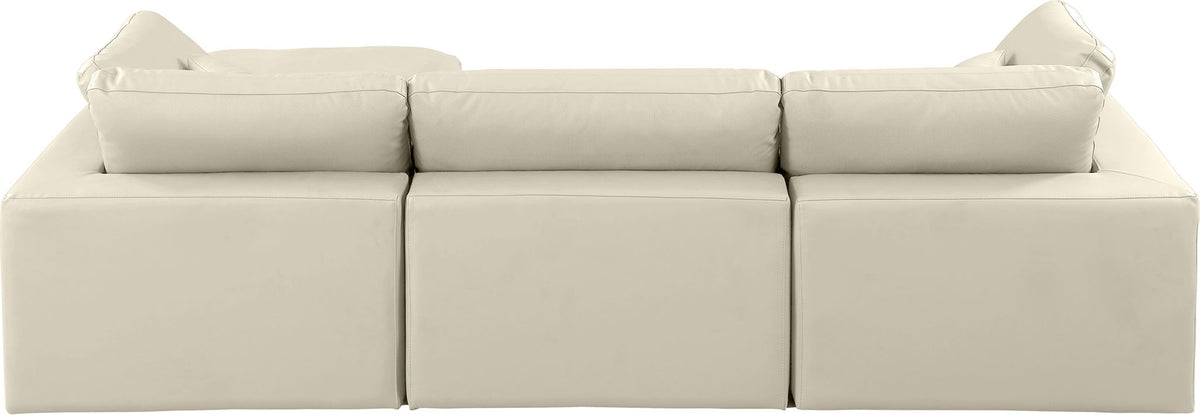 Comfy - 4 Piece Faux Leather Modular Sectional With Chaise