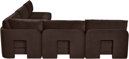 Hammond - Velvet Performance Fabric Upholstered 5 Piece Armless Sectional