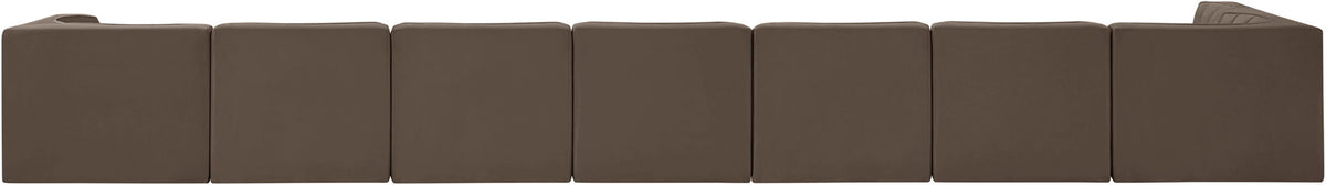 Rummi - Velvet Performance Fabric Upholstered 8 Piece Modular Sectional, L-Shaped (Right)