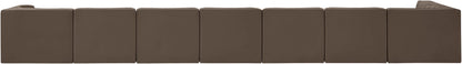 Rummi - Velvet Performance Fabric Upholstered 8 Piece Modular Sectional, L-Shaped (Right)