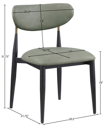 Ronda - Vegan Leather Upholstered Dining Side Chair - Black Legs