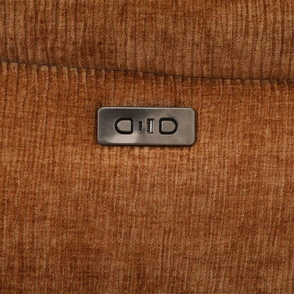 Emmy - Power Motion Sectional Sofa - Orange Chenille