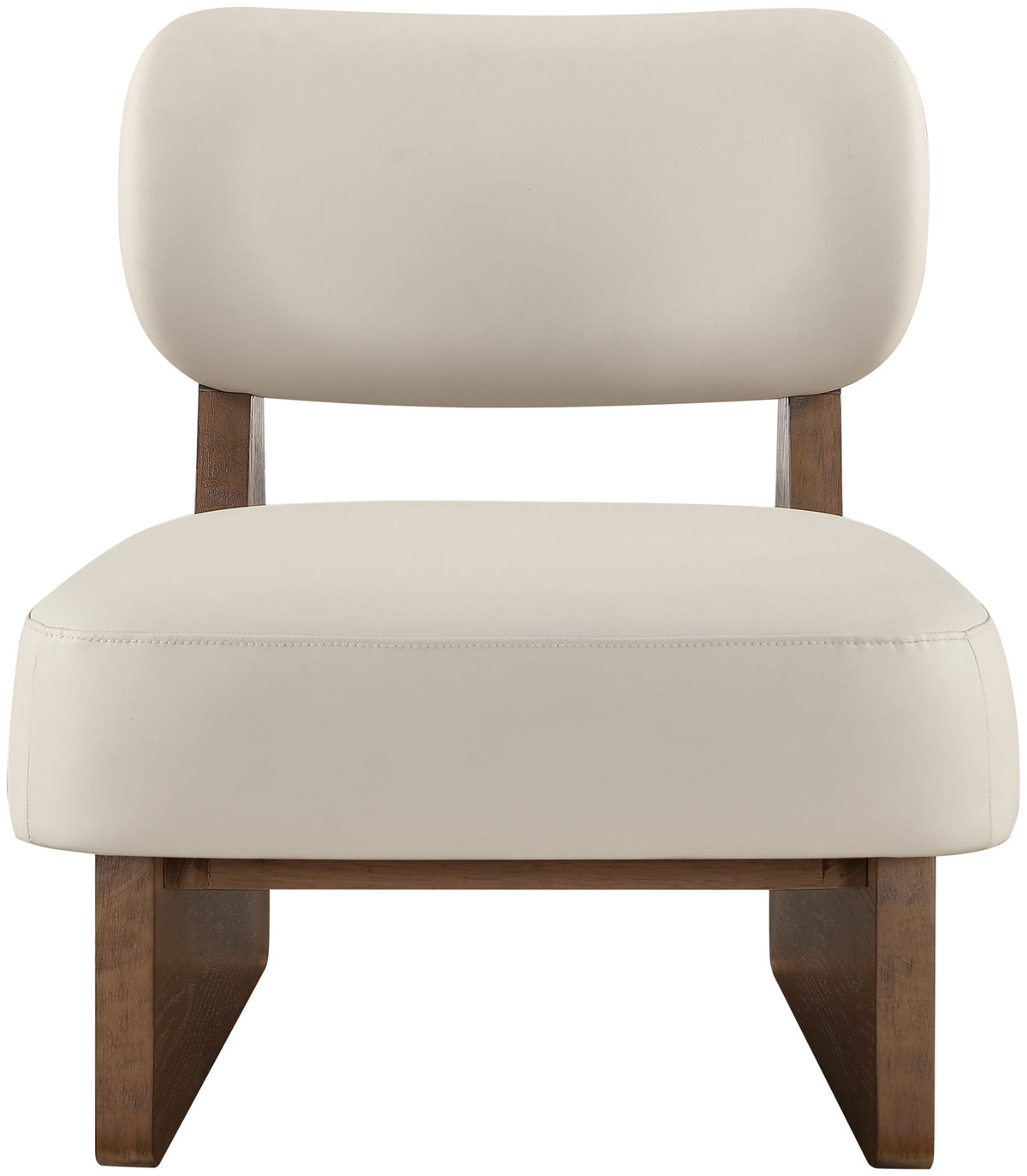Vetra - Vegan Leather Upholstered Accent Chair - Taupe / Painted Brown