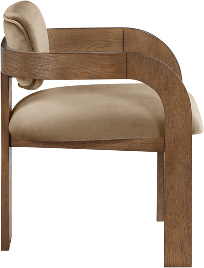 Cedra - Velvet Performance Fabric Upholstered Dining Chair (Set of 2) - Brown Frame