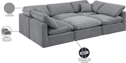 Indulge - Velvet 6 Piece Modular Sectional