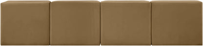 Rummi - Armless Velvet Performance Fabric Upholstered 4 Piece Modular Sofa