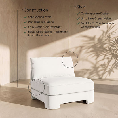 Hammond - Velvet Performance Fabric Upholstered Armless Chair