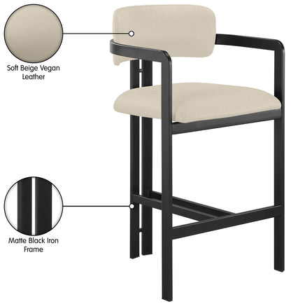 Aurum - Vegan Leather Upholstered Counter Stool With Graphite Black Base