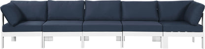 Nizuc - Outdoor Patio 5 Seat Modular Sofa With White Frame