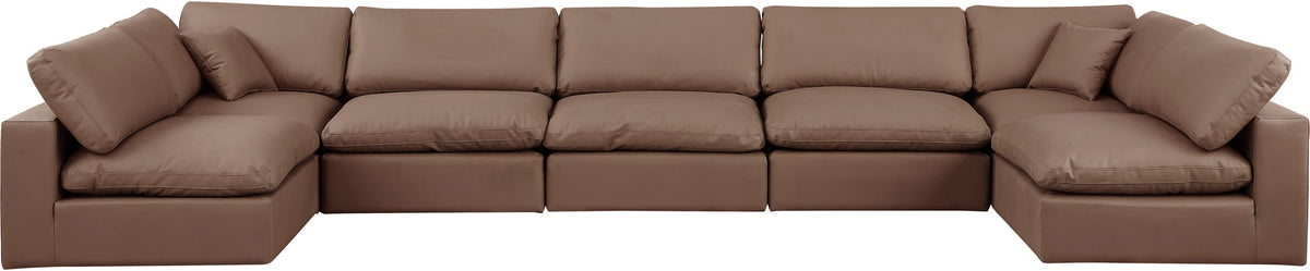 Comfy - 7 Piece Faux Leather Modular Armless Sectional