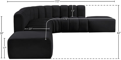 Arc - Velvet 7 Piece Corner Modular Sofa