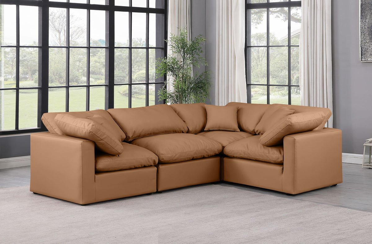 Indulge - Faux Leather 4 Piece Modular Corner Sectional