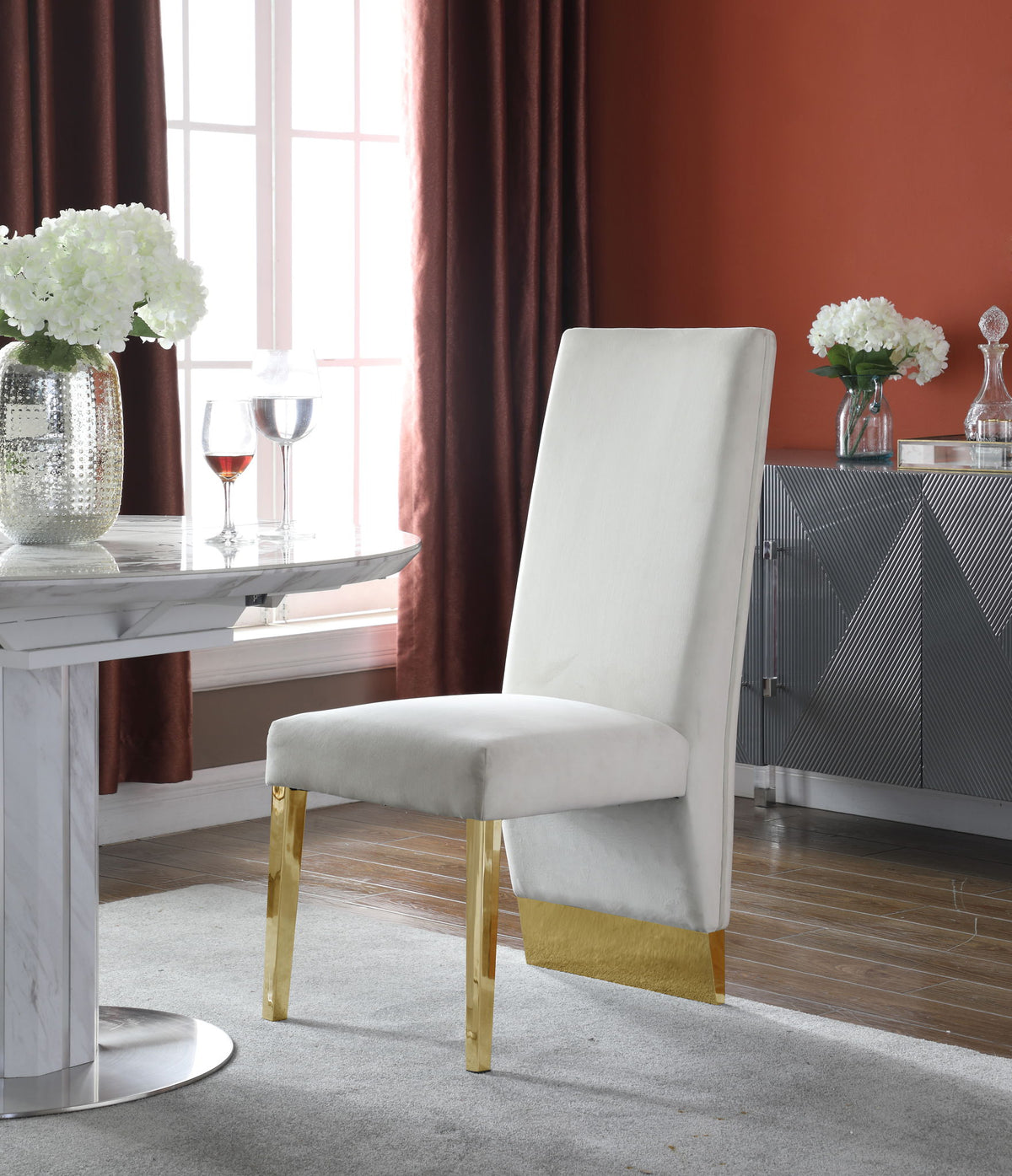 Porsha - Dining Chair with Gold Legs (Set of 2)