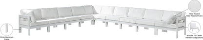 Nizuc - Outdoor Patio 10 Piece Modular Sectional With White Frame