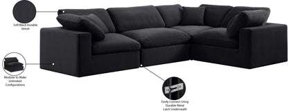 Comfy - 4 Piece Velvet Modular Sectional