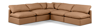 Indulge - Faux Leather 5 Piece Modular Corner Armless Sectional