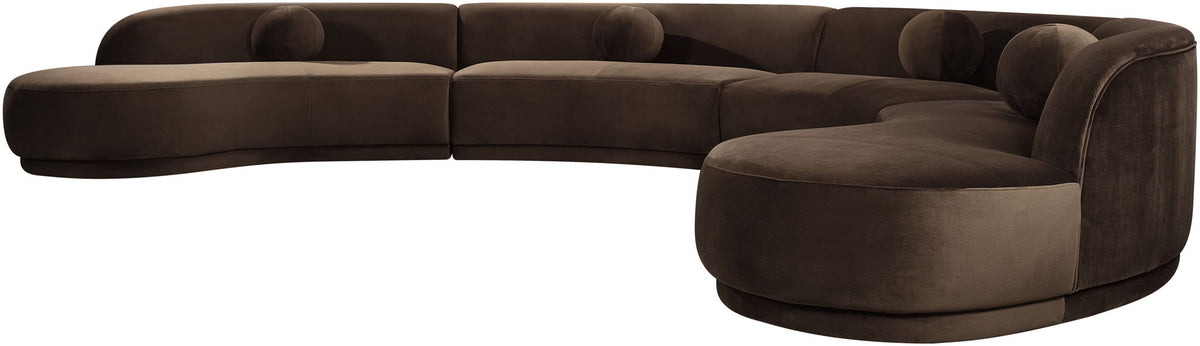 Avra - 189" Velvet Performance Fabric Upholstered Sectional
